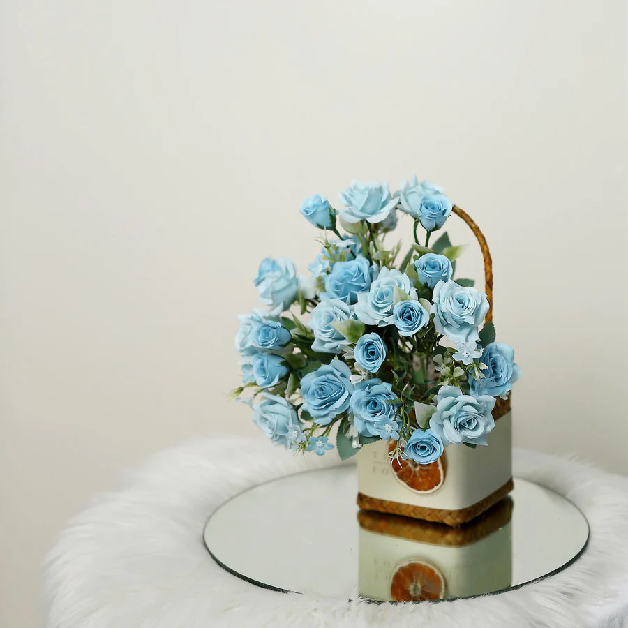 4 Bushes 12" Silk Roses Artificial Flowers Bouquets Party Events Decorations - Picture 17 of 66