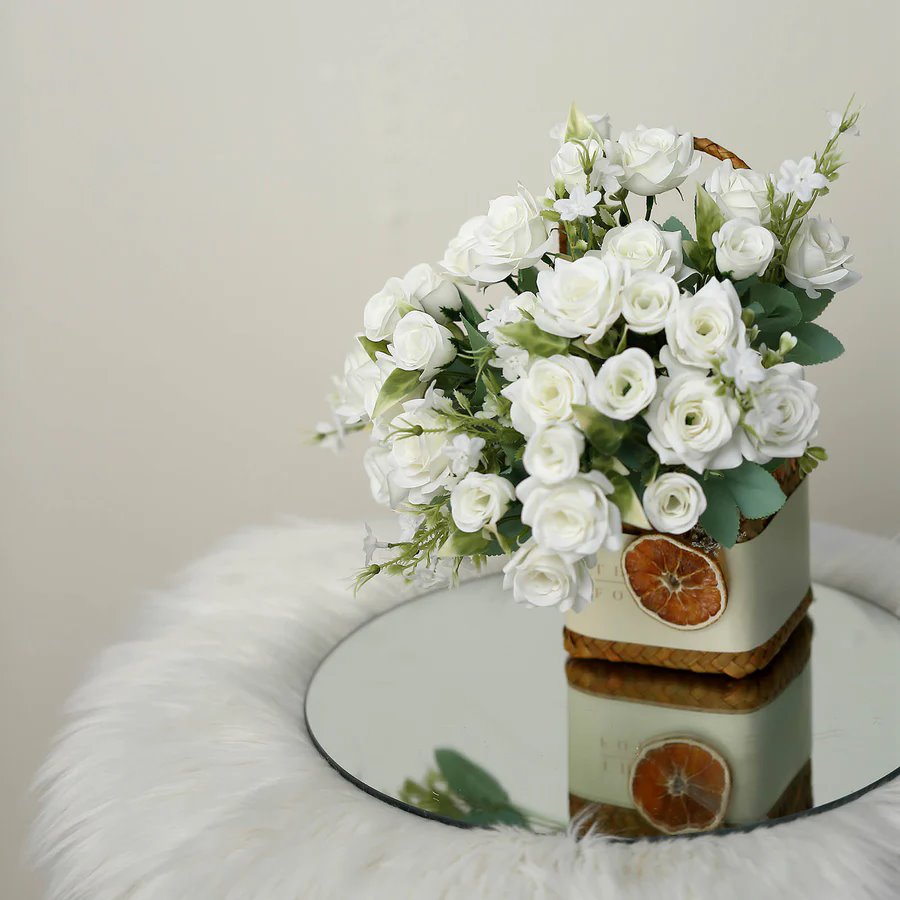4 Bushes 12" Silk Roses Artificial Flowers Bouquets Party Events Decorations - Picture 33 of 66