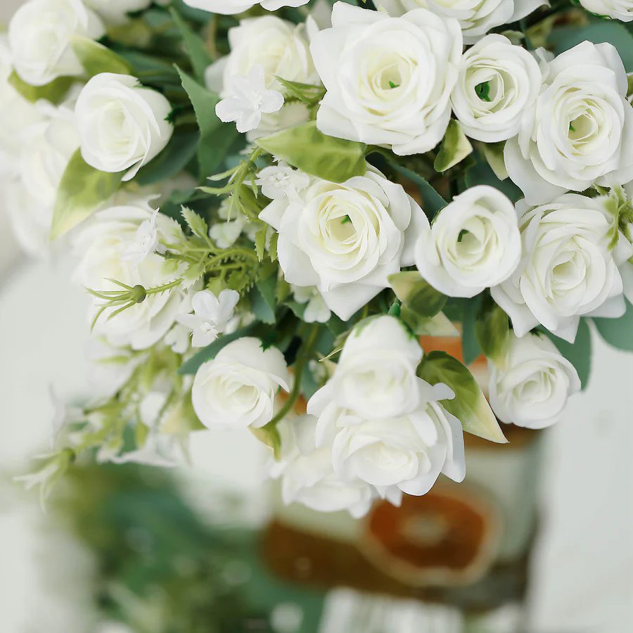 4 Bushes 12" Silk Roses Artificial Flowers Bouquets Party Events Decorations - Picture 34 of 66