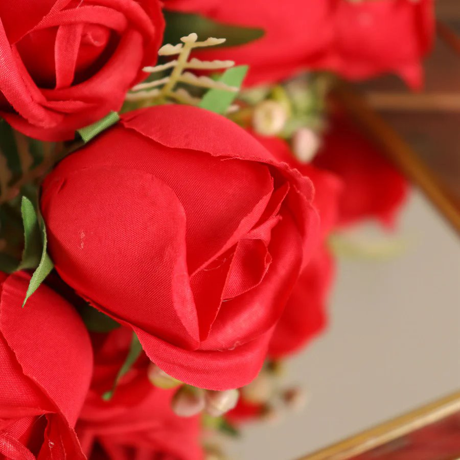 3 Sträuße 13 in Kunstblumen Seide Rosenknospe Blumen Sträucher Party Deko - Bild 33 von 50