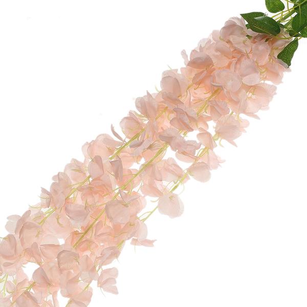6 pcs 42" tall Silk Wisteria Flowers Hanging Vine Garland Tabletop Decorations - Picture 5 of 34