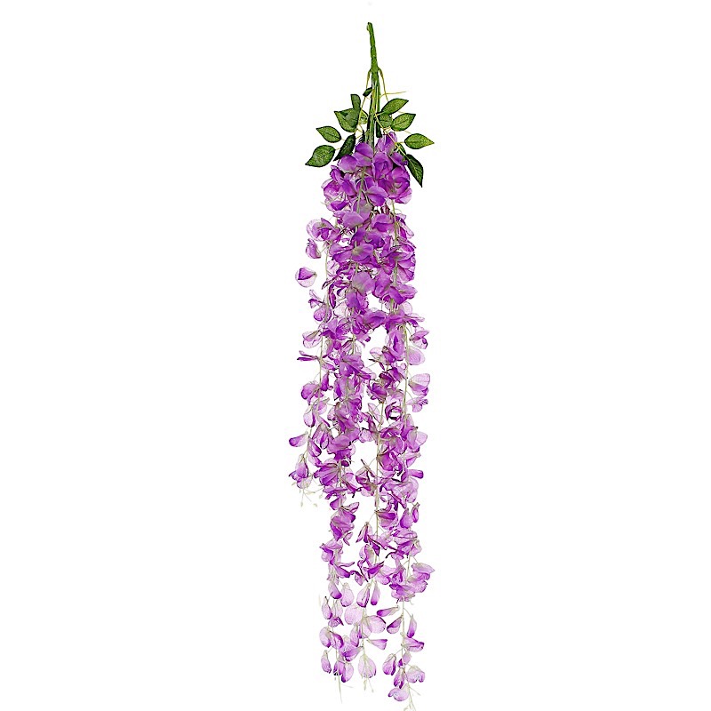 6 pcs 42" tall Silk Wisteria Flowers Hanging Vine Garland Tabletop Decorations - Picture 11 of 34