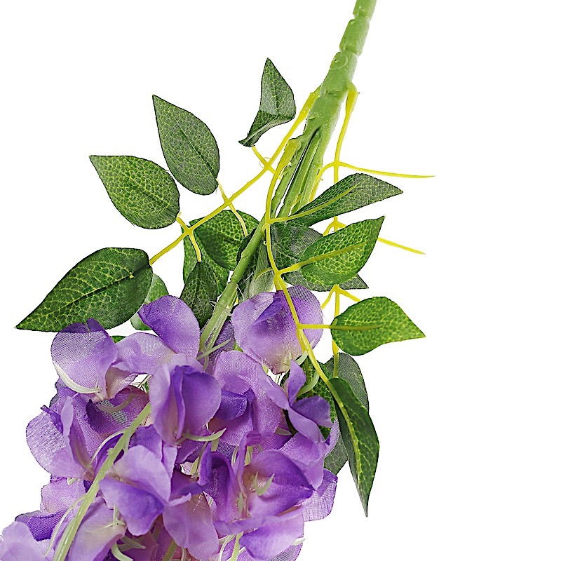6 pcs 42" tall Silk Wisteria Flowers Hanging Vine Garland Tabletop Decorations - Picture 14 of 34
