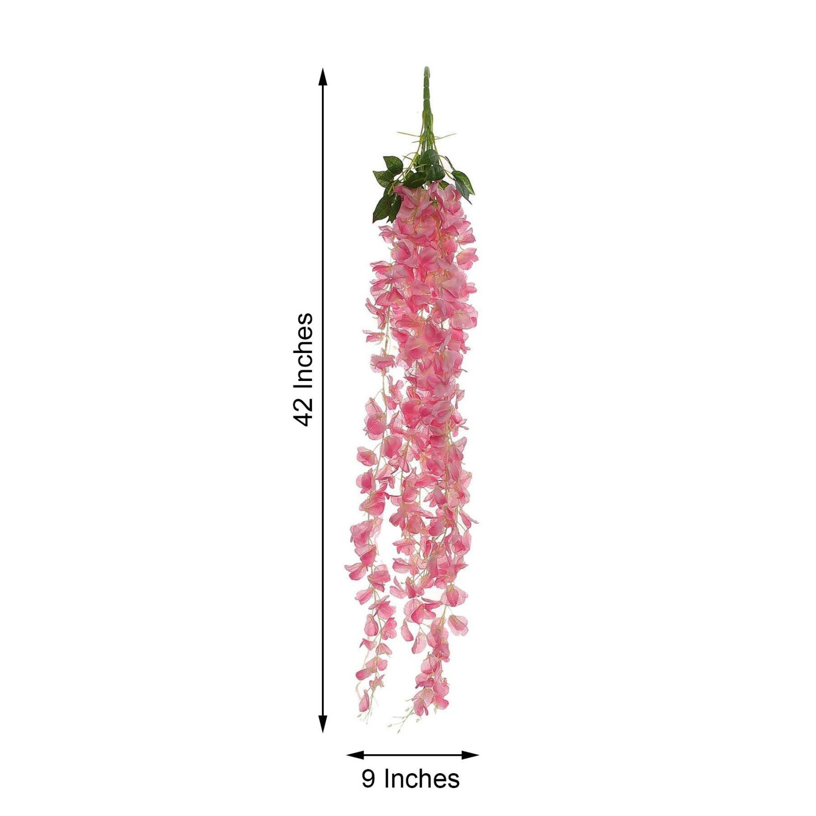 6 pcs 42" tall Silk Wisteria Flowers Hanging Vine Garland Tabletop Decorations - Picture 20 of 34