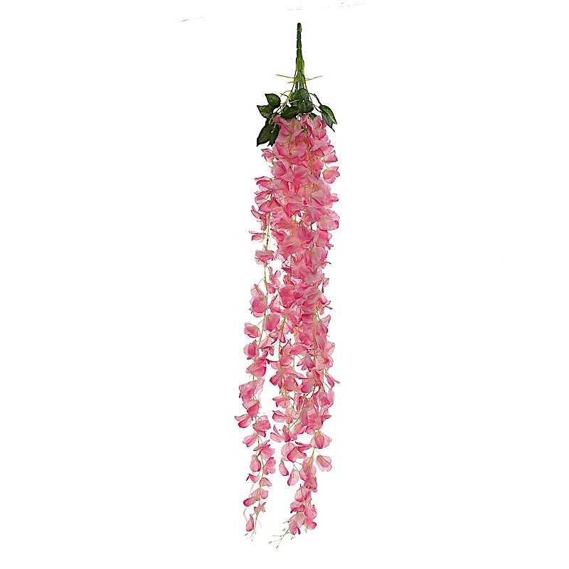 6 pcs 42" tall Silk Wisteria Flowers Hanging Vine Garland Tabletop Decorations - Picture 19 of 34