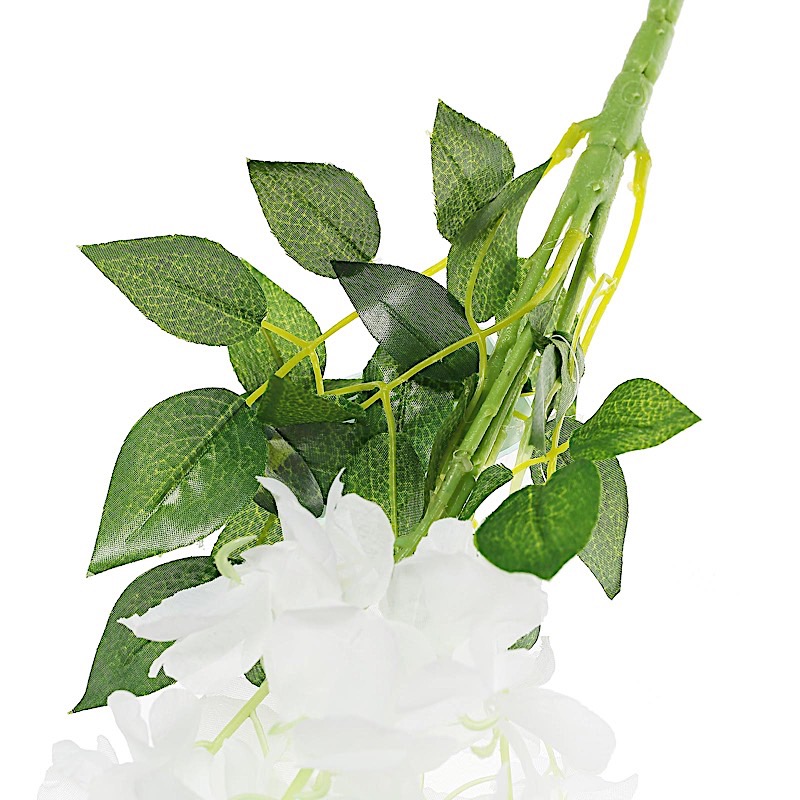 6 pcs 42" tall Silk Wisteria Flowers Hanging Vine Garland Tabletop Decorations - Picture 30 of 34