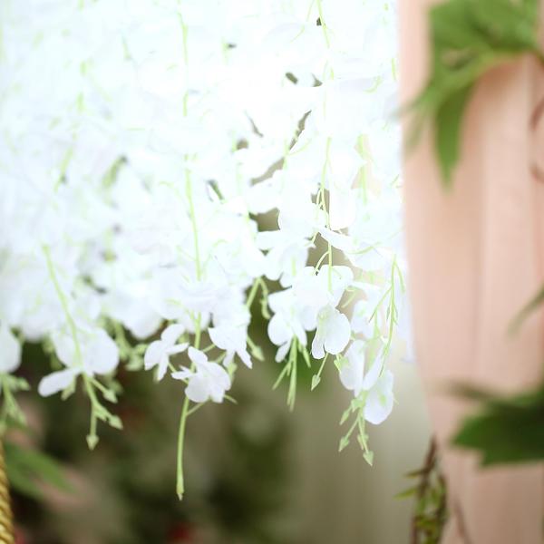6 pcs 42" tall Silk Wisteria Flowers Hanging Vine Garland Tabletop Decorations - Picture 33 of 34