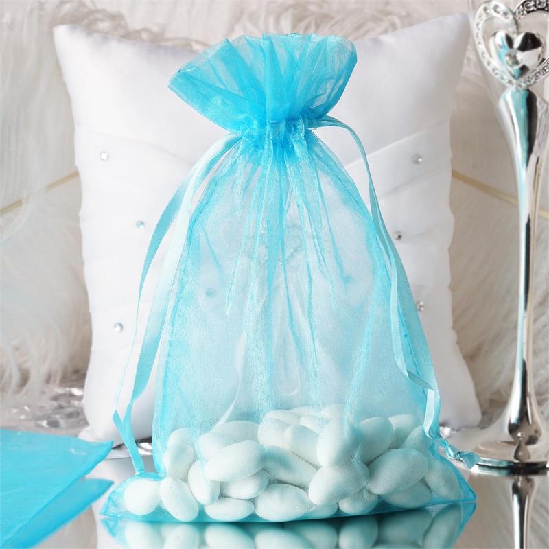6×9″ Sheer ORGANZA BAGS with Pull String Drawstring Pouches Wedding Party Favors