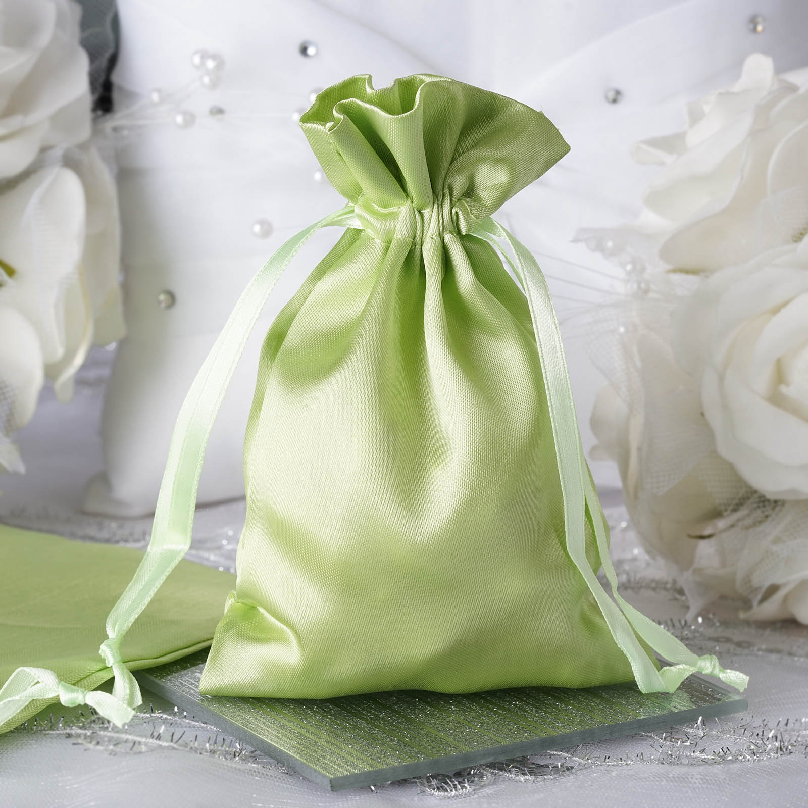 4x6" SATIN BAGS with Pull String Wedding Party Gift Favors Pouches