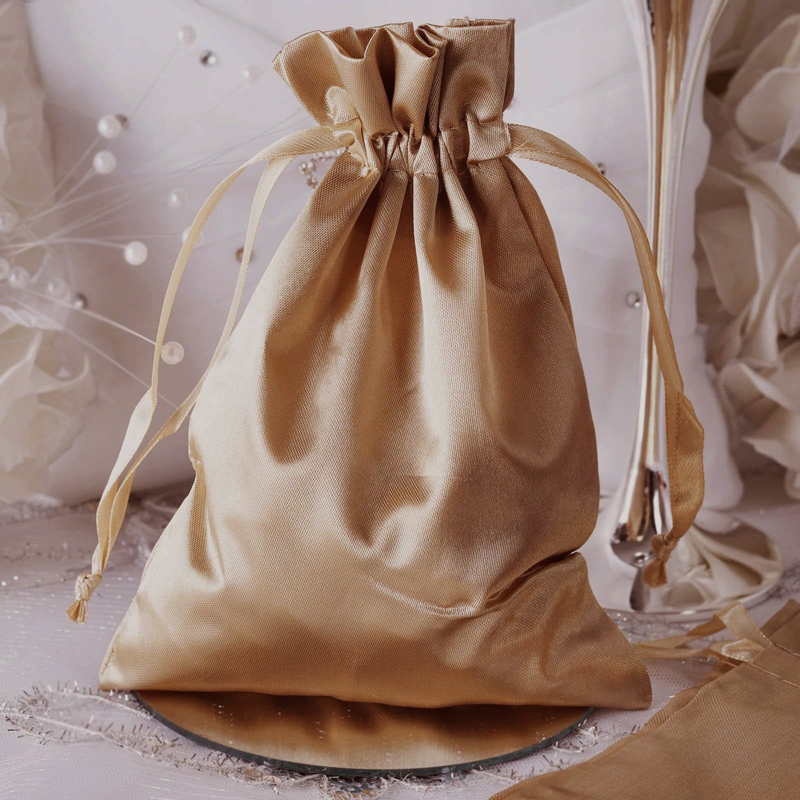 5x7" SATIN BAGS with Pull String Wedding Party Gift Favors Pouches Wholesale - Picture 59 of 127