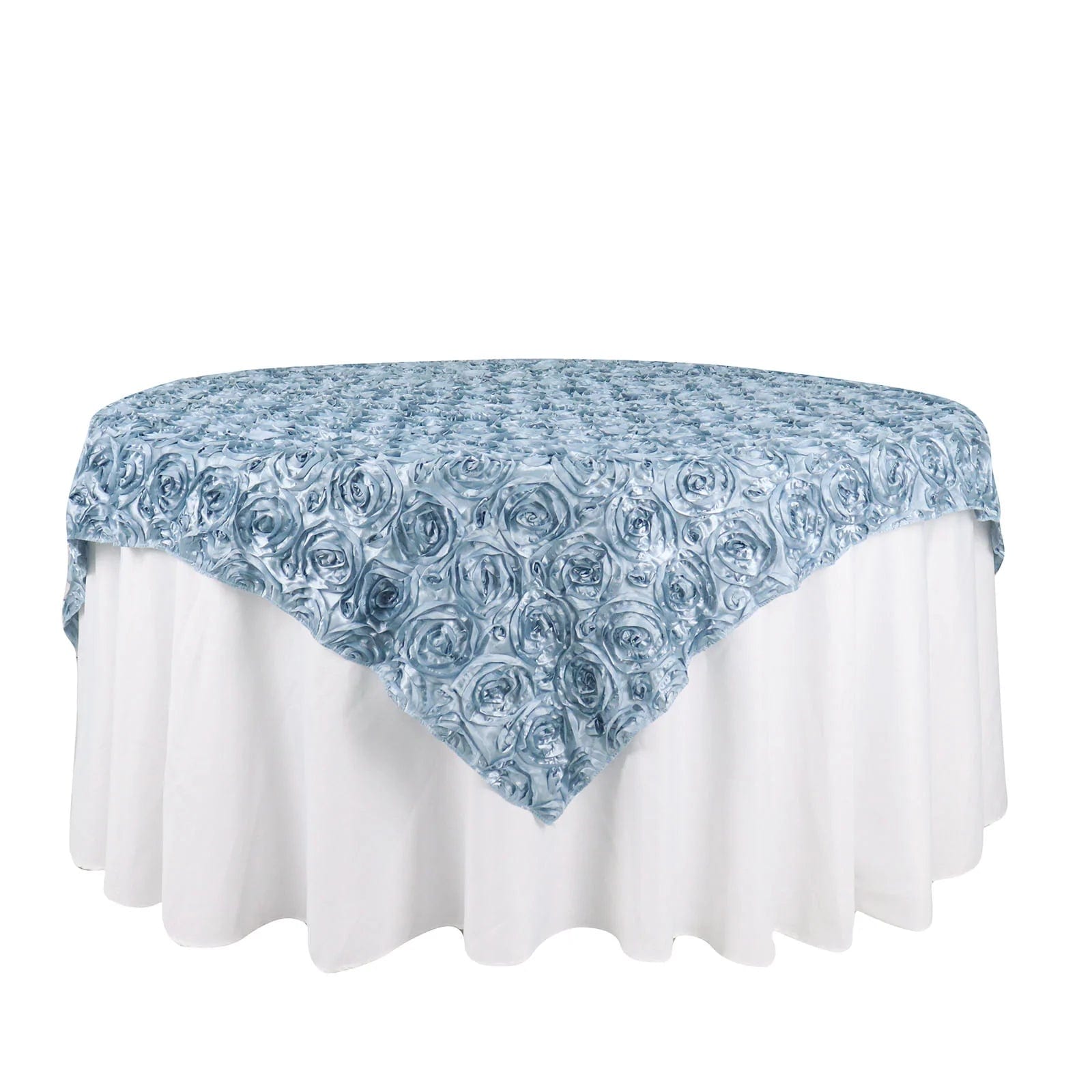 72x72" SATIN Raised Roses TABLE OVERLAYS Unique Wedding Party Toppers Linens - Picture 45 of 109