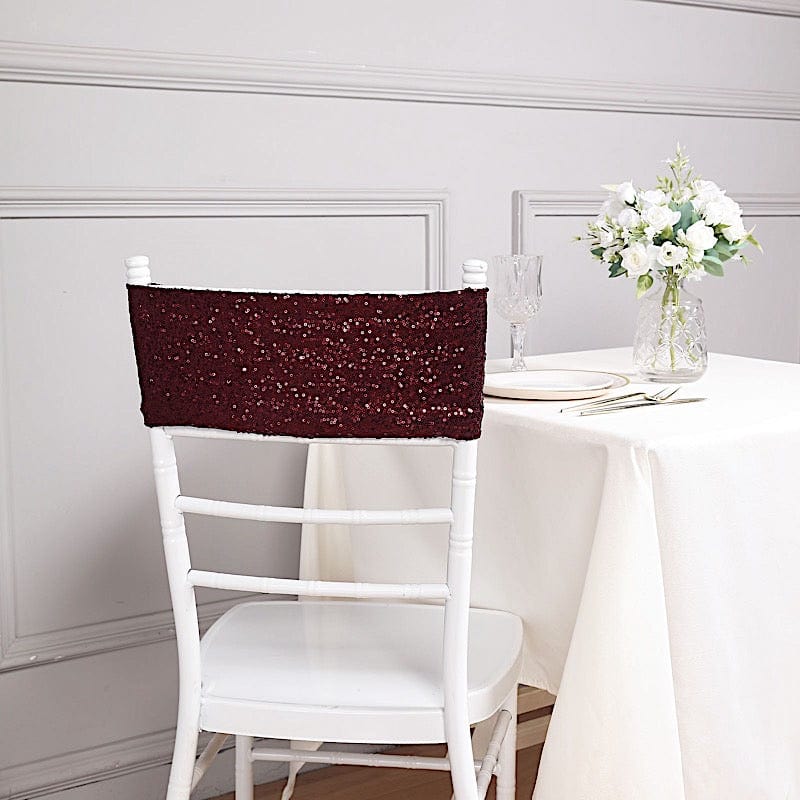 SPANDEX Sequined Chair Sashes for Wedding Party Decorations Wholesale Supplies - Picture 19 of 137