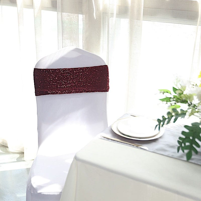 SPANDEX Sequined Chair Sashes for Wedding Party Decorations Wholesale Supplies - Picture 24 of 137