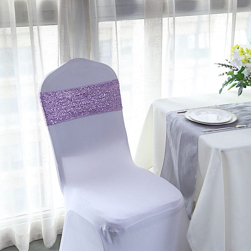 SPANDEX Sequined Chair Sashes for Wedding Party Decorations Wholesale Supplies - Picture 65 of 137
