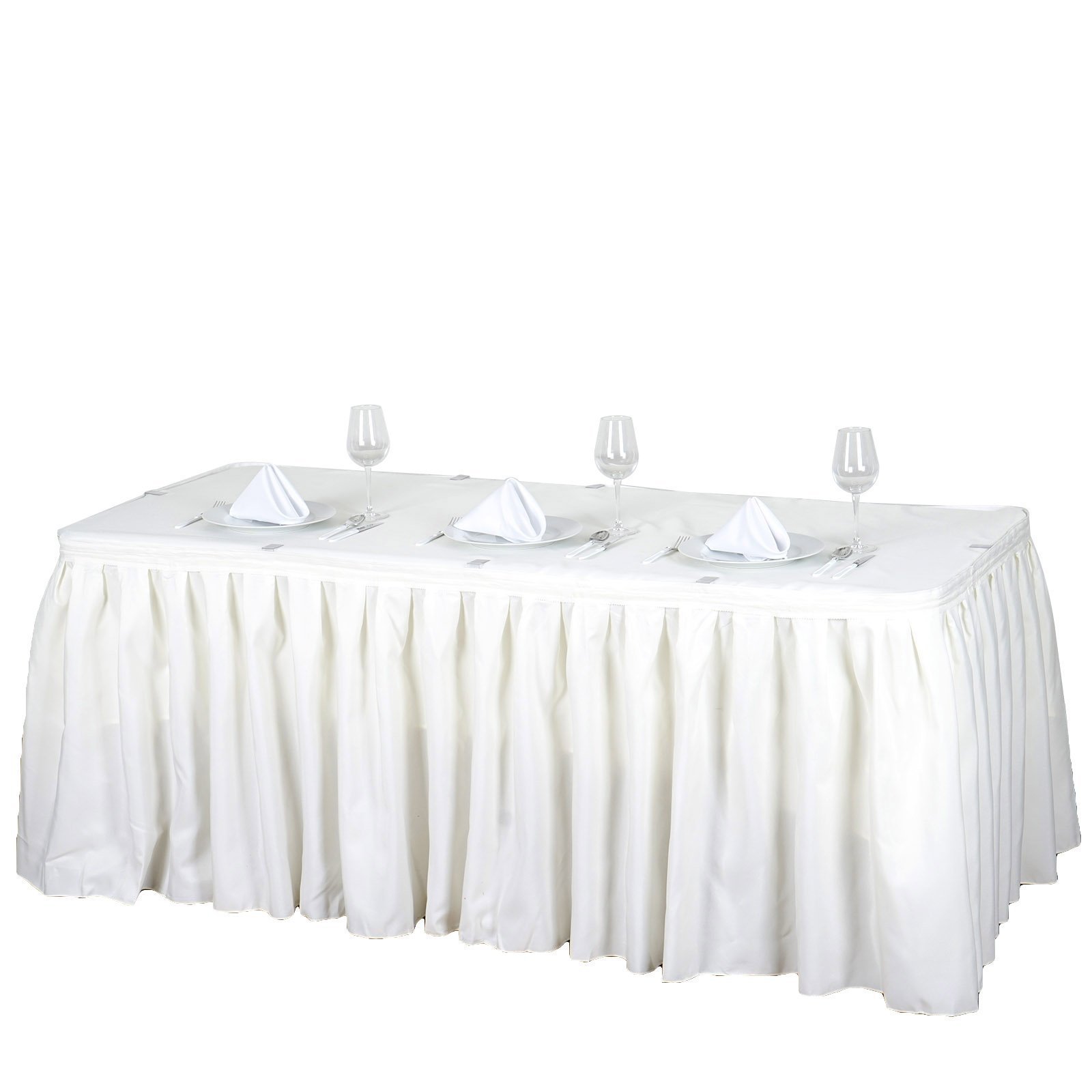 17 feet x 29" Polyester Banquet Table Skirt Wedding Party Linens Wholesale - Picture 22 of 46