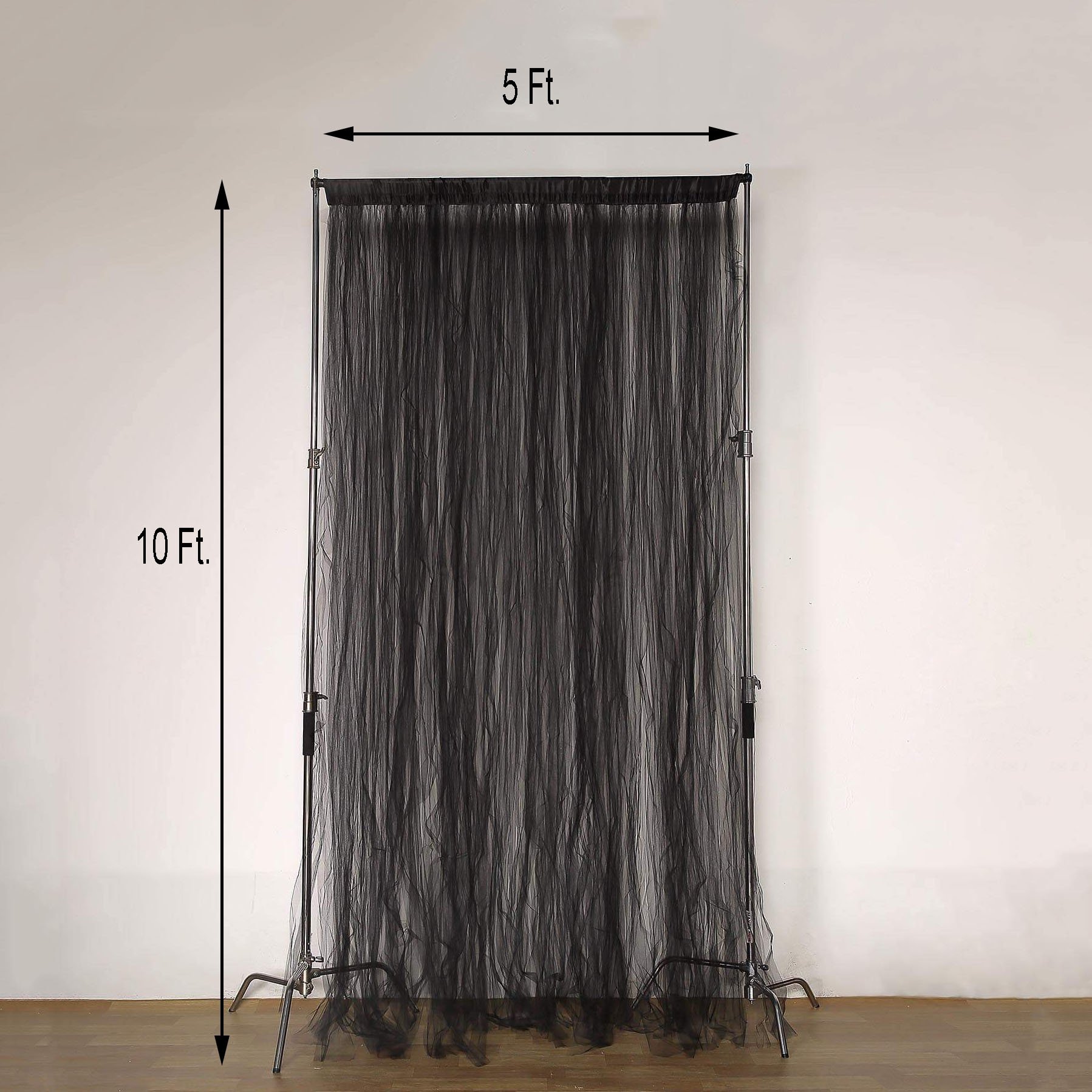 2 pcs 5 ft x 10 ft Sheer Tulle Backdrop Curtain Panels Photo Booth Decorations - Picture 5 of 14