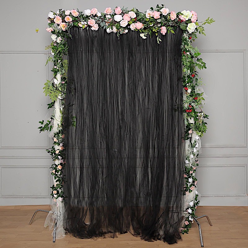 2 pcs 5 ft x 10 ft Sheer Tulle Backdrop Curtain Panels Photo Booth Decorations - Picture 8 of 14