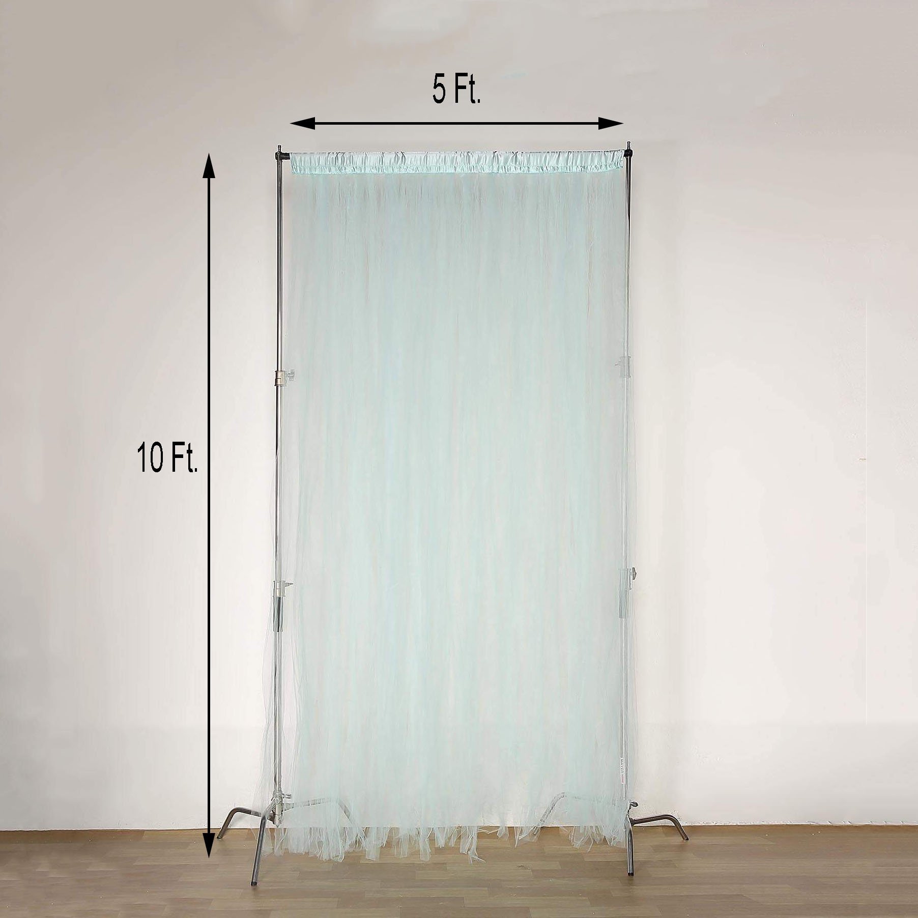 2 pcs 5 ft x 10 ft Sheer Tulle Backdrop Curtain Panels Photo Booth Decorations - Picture 11 of 14