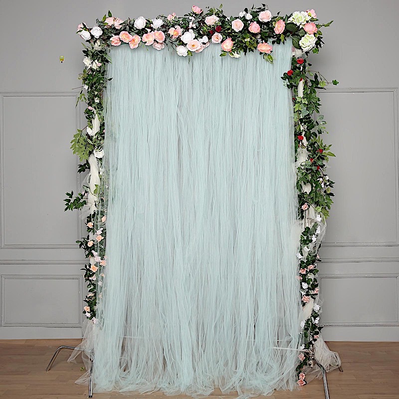 2 pcs 5 ft x 10 ft Sheer Tulle Backdrop Curtain Panels Photo Booth Decorations - Picture 14 of 14