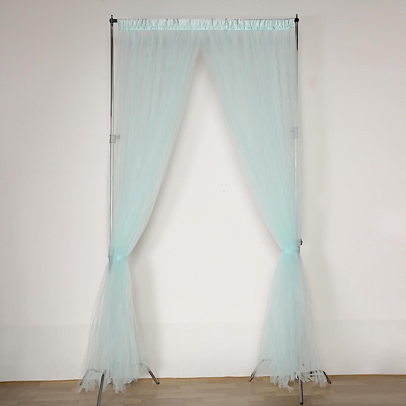 2 pcs 5 ft x 10 ft Sheer Tulle Backdrop Curtain Panels Photo Booth Decorations - Picture 9 of 14