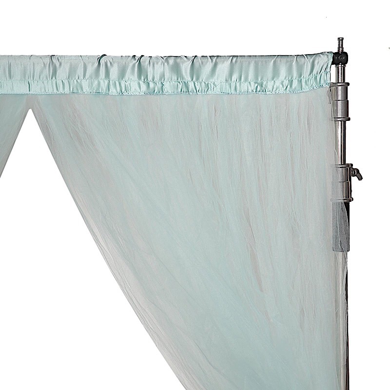 2 pcs 5 ft x 10 ft Sheer Tulle Backdrop Curtain Panels Photo Booth Decorations - Picture 10 of 14
