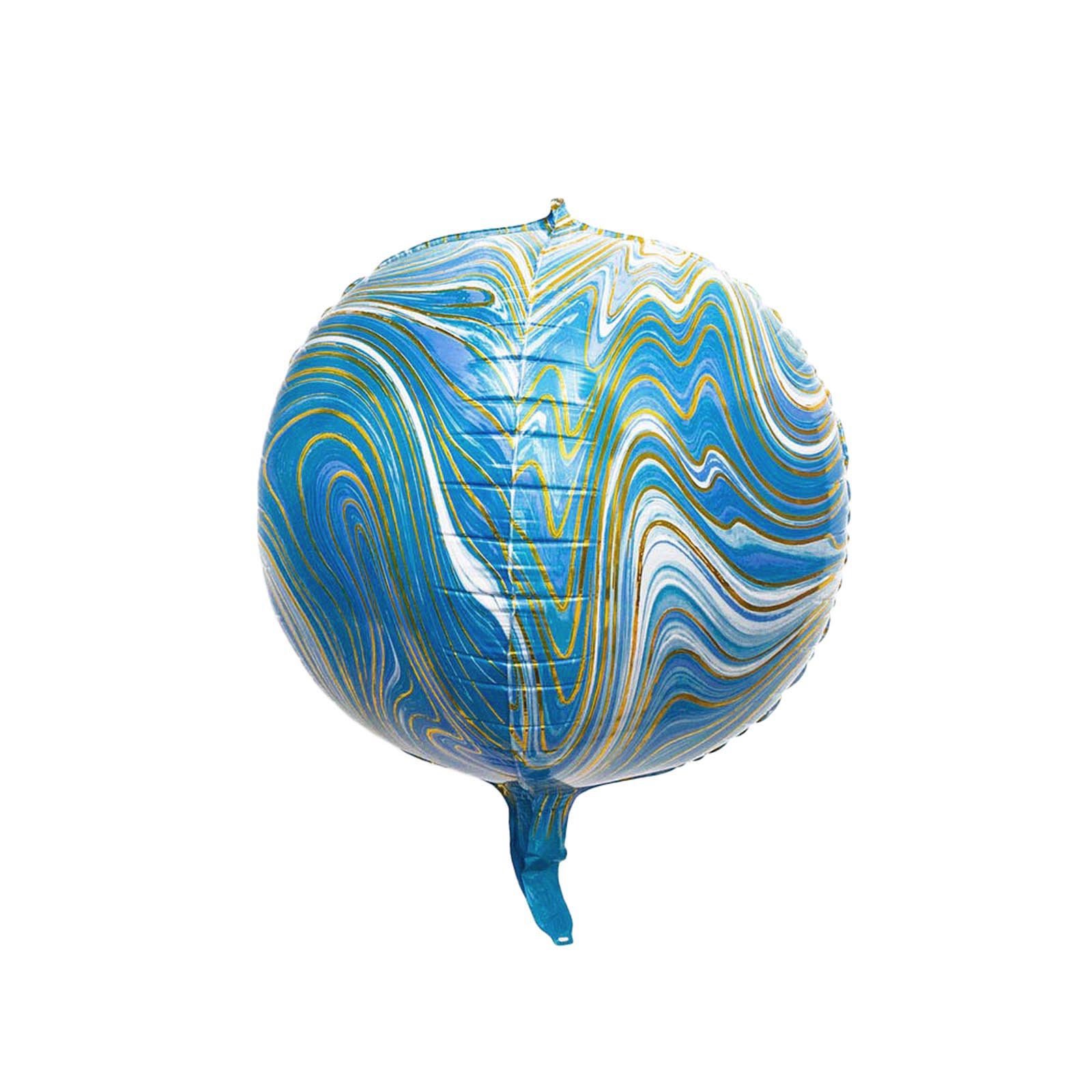 3 Orbz 13" wide Marble 4D Round Mylar Foil Balloons Wedding Birthday Decorations - Picture 10 of 23