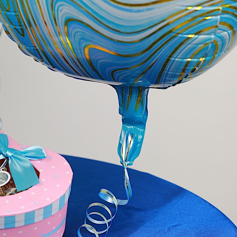3 Orbz 13" wide Marble 4D Round Mylar Foil Balloons Wedding Birthday Decorations - Picture 7 of 23