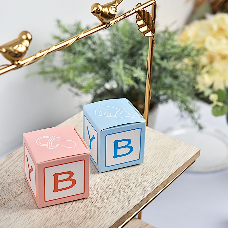 25 pcs 2" Cube Baby Shower Party Favor Boxes Birthday Party Events Decorations - Picture 16 of 18