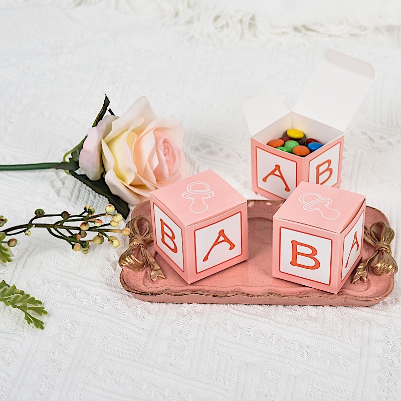 25 pcs 2" Cube Baby Shower Party Favor Boxes Birthday Party Events Decorations - Picture 17 of 18