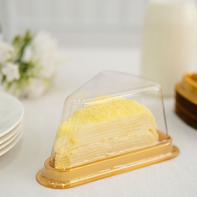50 Gold Klar Dreieck Kuchen Scheibe Boxen Kunststoff Hochzeit Gastgeschenk Halter Veranstaltungen - Bild 8 von 9