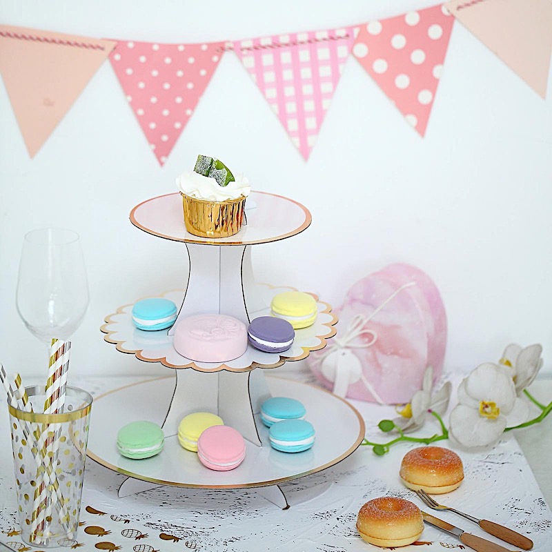 3 Tier 13 Tall Gold Rim Cardboard Cupcake Stand Dessert Holder Set Centerpieces Ebay 3 Tier 13 Tall Gold Rim Cardboard Cupcake Stand Dessert Holder Set Centerpieces Ebay