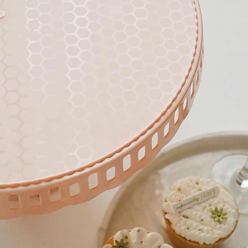 4 Round 13 in Plastic CUPCAKE STANDS Dessert Pedestals Scalloped Edges Party - Picture 17 of 34