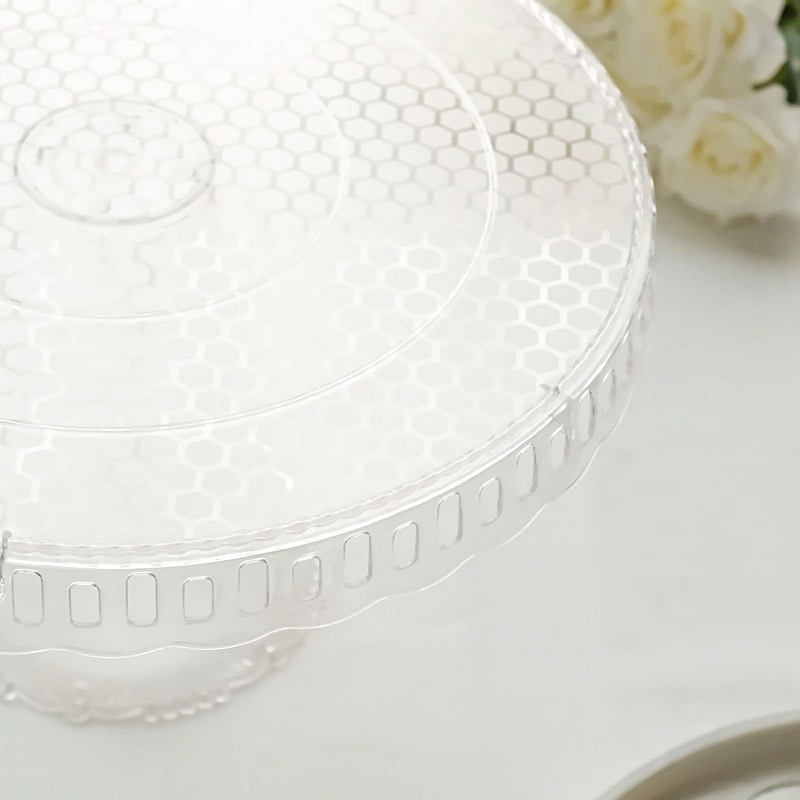 4 Round 13 in Plastic CUPCAKE STANDS Dessert Pedestals Scalloped Edges Party - Picture 24 of 34