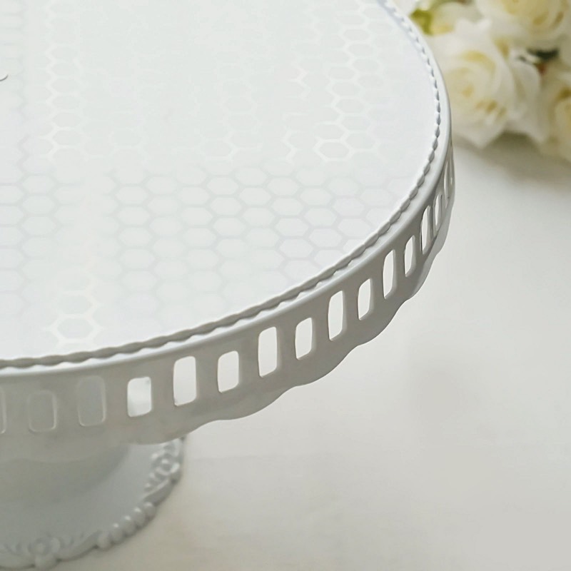 4 Round 13 in Plastic CUPCAKE STANDS Dessert Pedestals Scalloped Edges Party - Picture 32 of 34