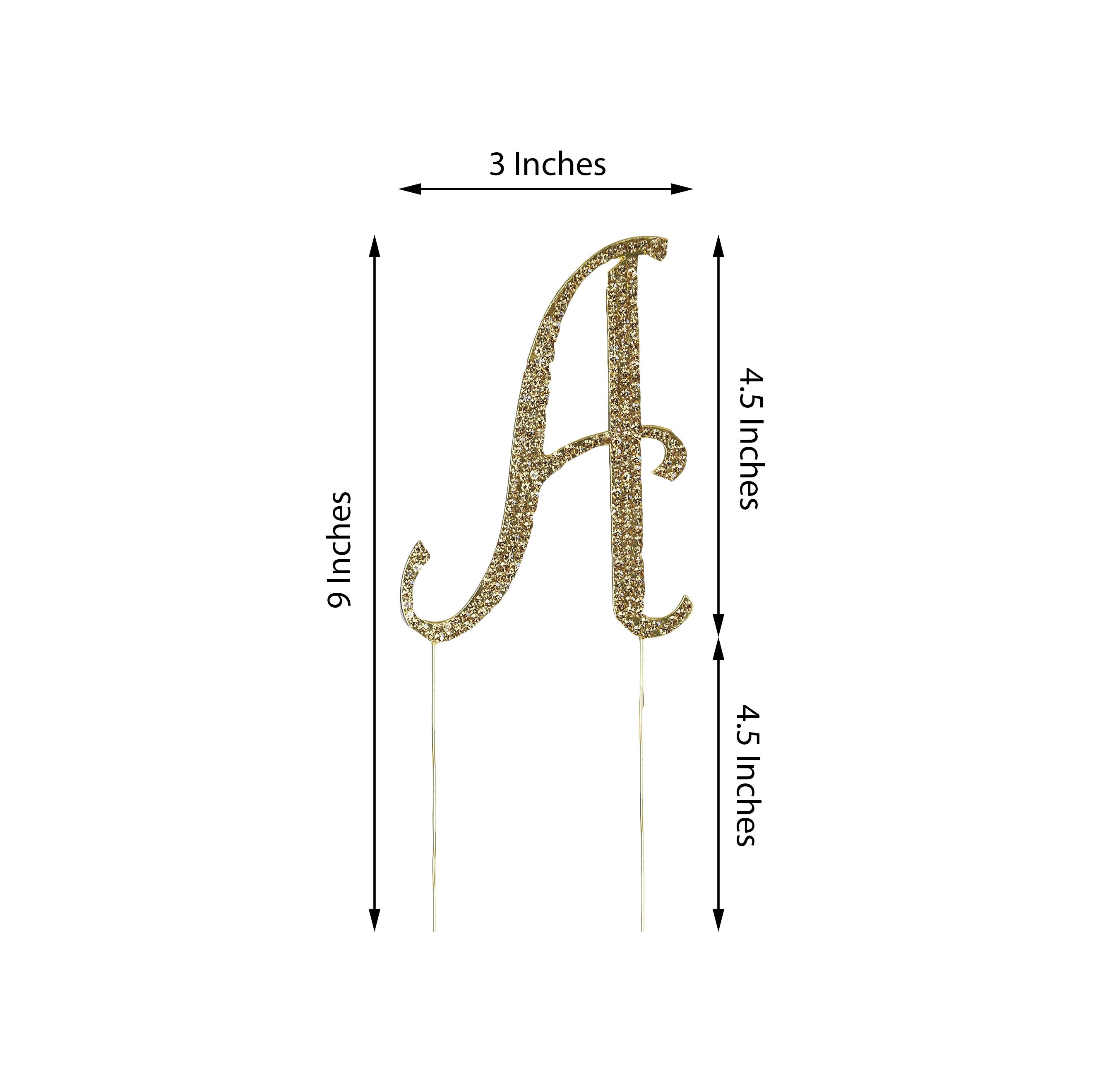 4.5" tall Gold Crystal Rhinestone Cake Topper Wedding Birthday Party Decorations - Picture 52 of 145