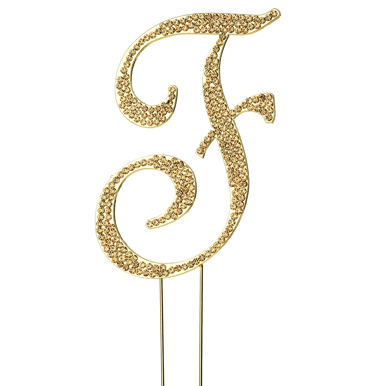 4.5" tall Gold Crystal Rhinestone Cake Topper Wedding Birthday Party Decorations - Picture 66 of 145