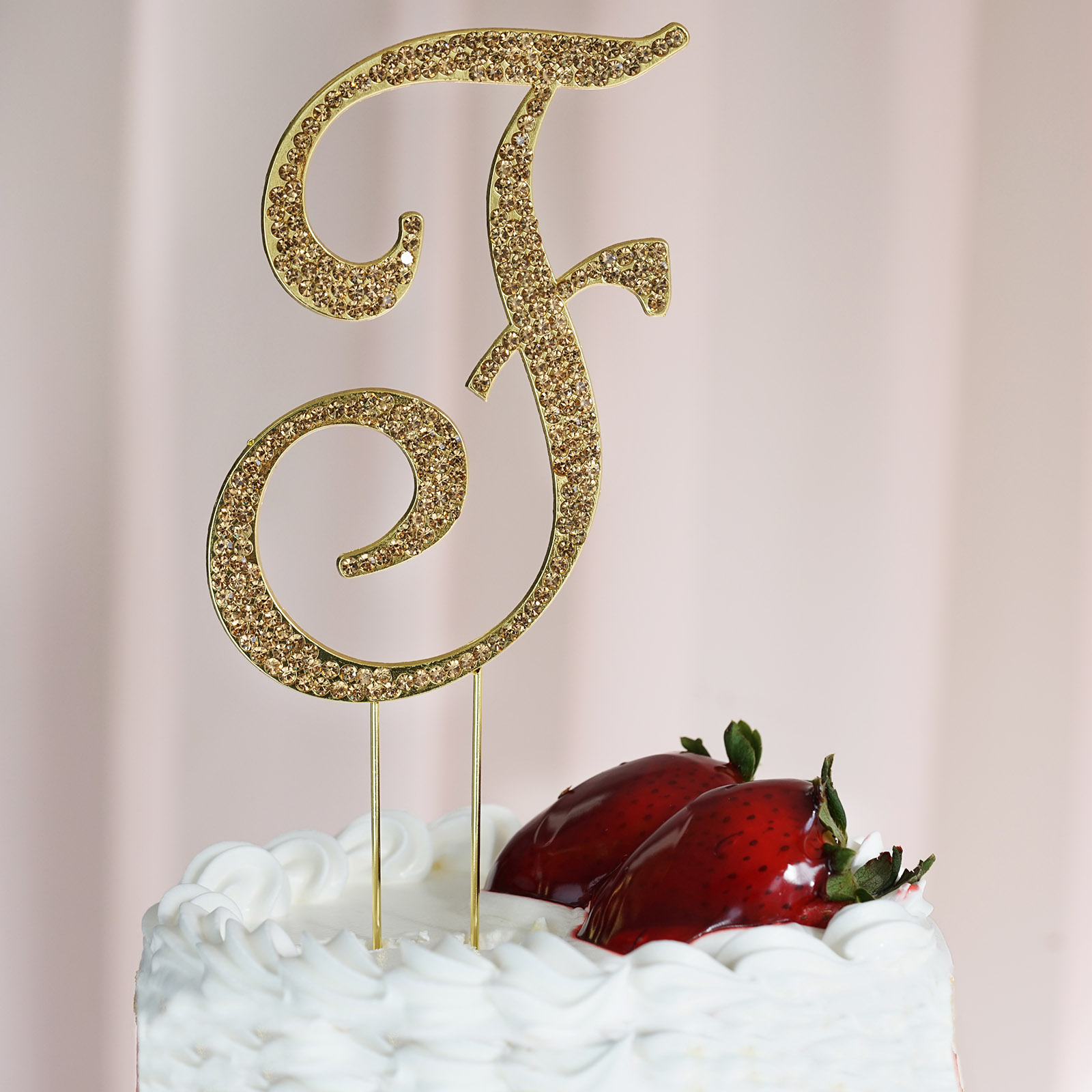 4.5" tall Gold Crystal Rhinestone Cake Topper Wedding Birthday Party Decorations - Picture 67 of 145