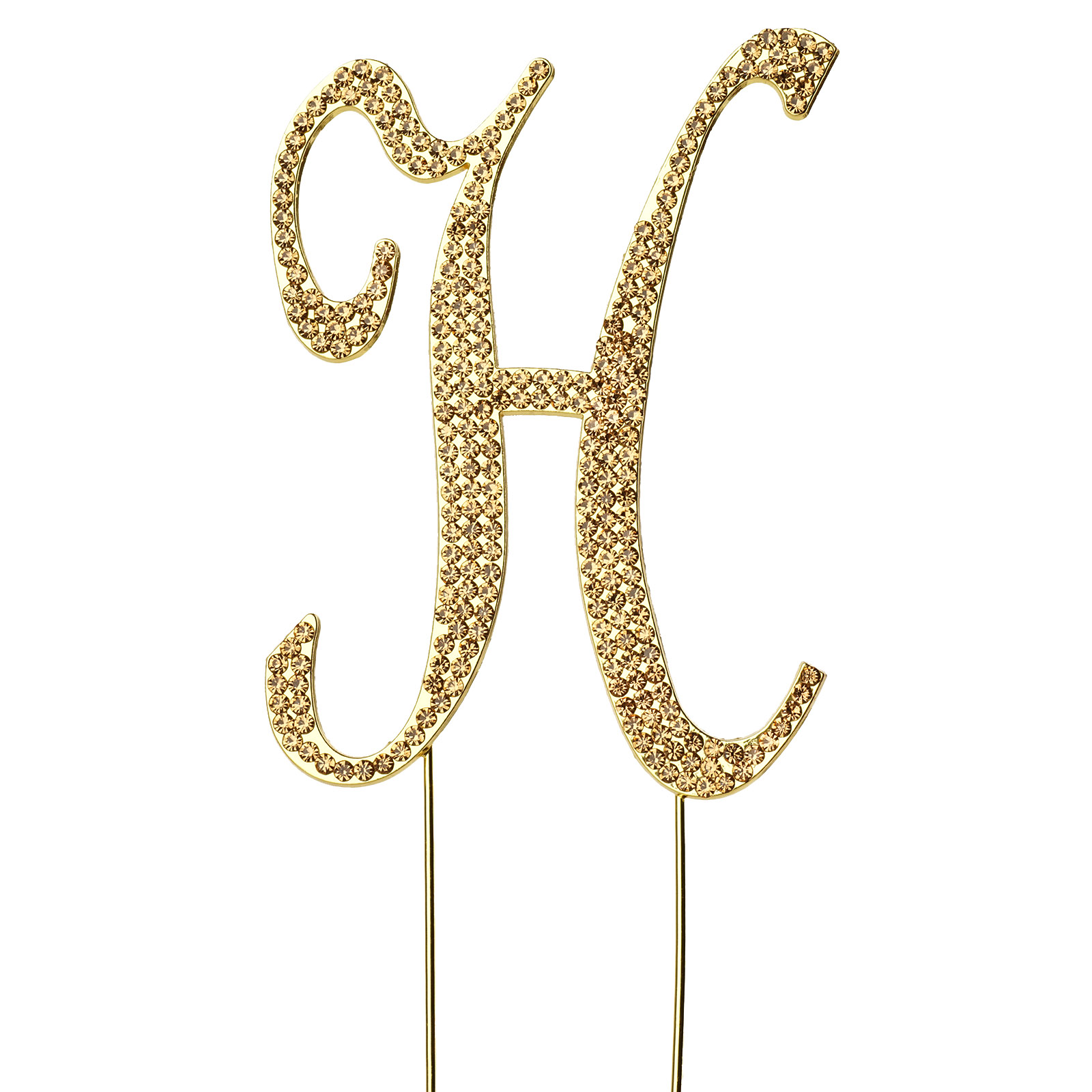 4.5" tall Gold Crystal Rhinestone Cake Topper Wedding Birthday Party Decorations - Picture 74 of 145