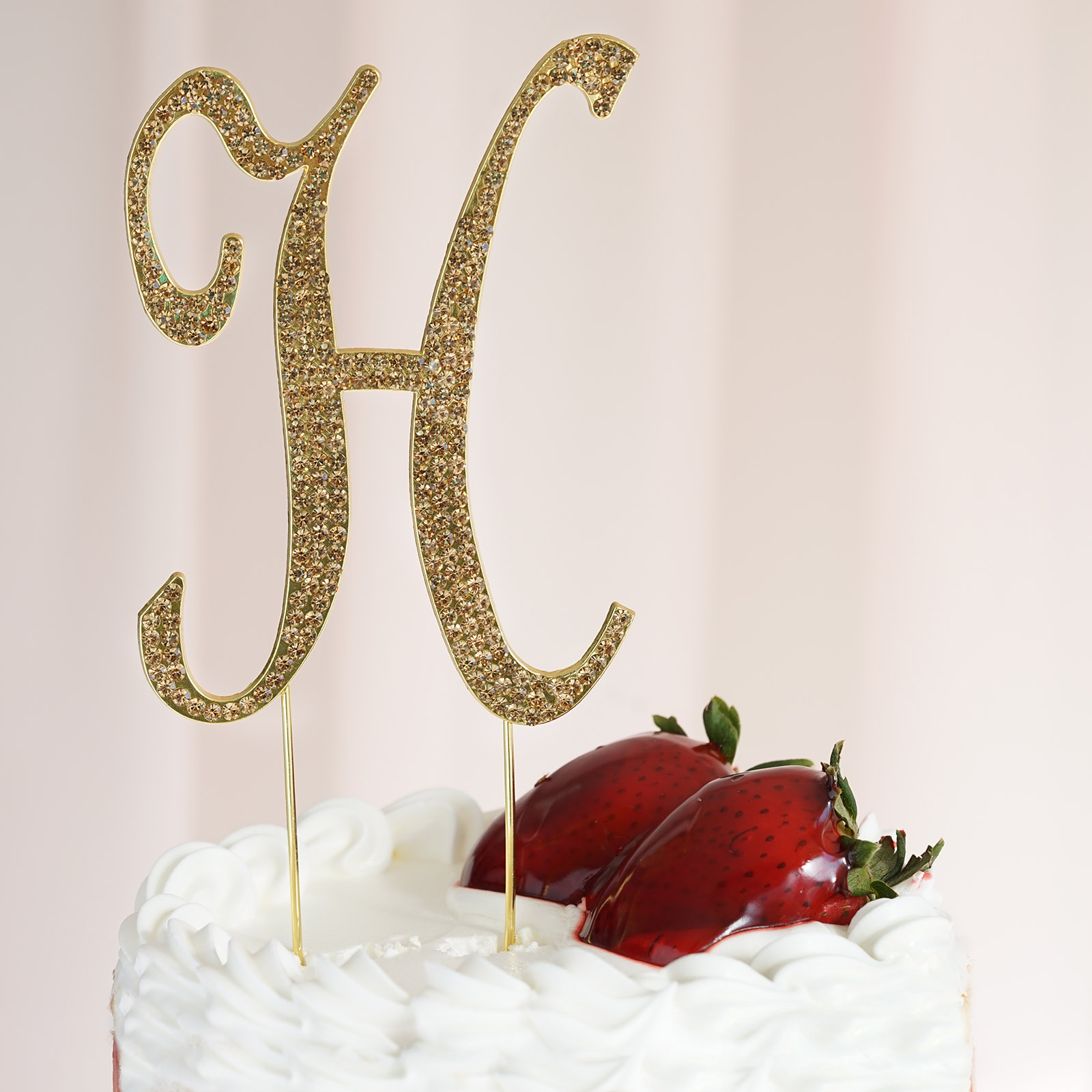 4.5" tall Gold Crystal Rhinestone Cake Topper Wedding Birthday Party Decorations - Picture 75 of 145