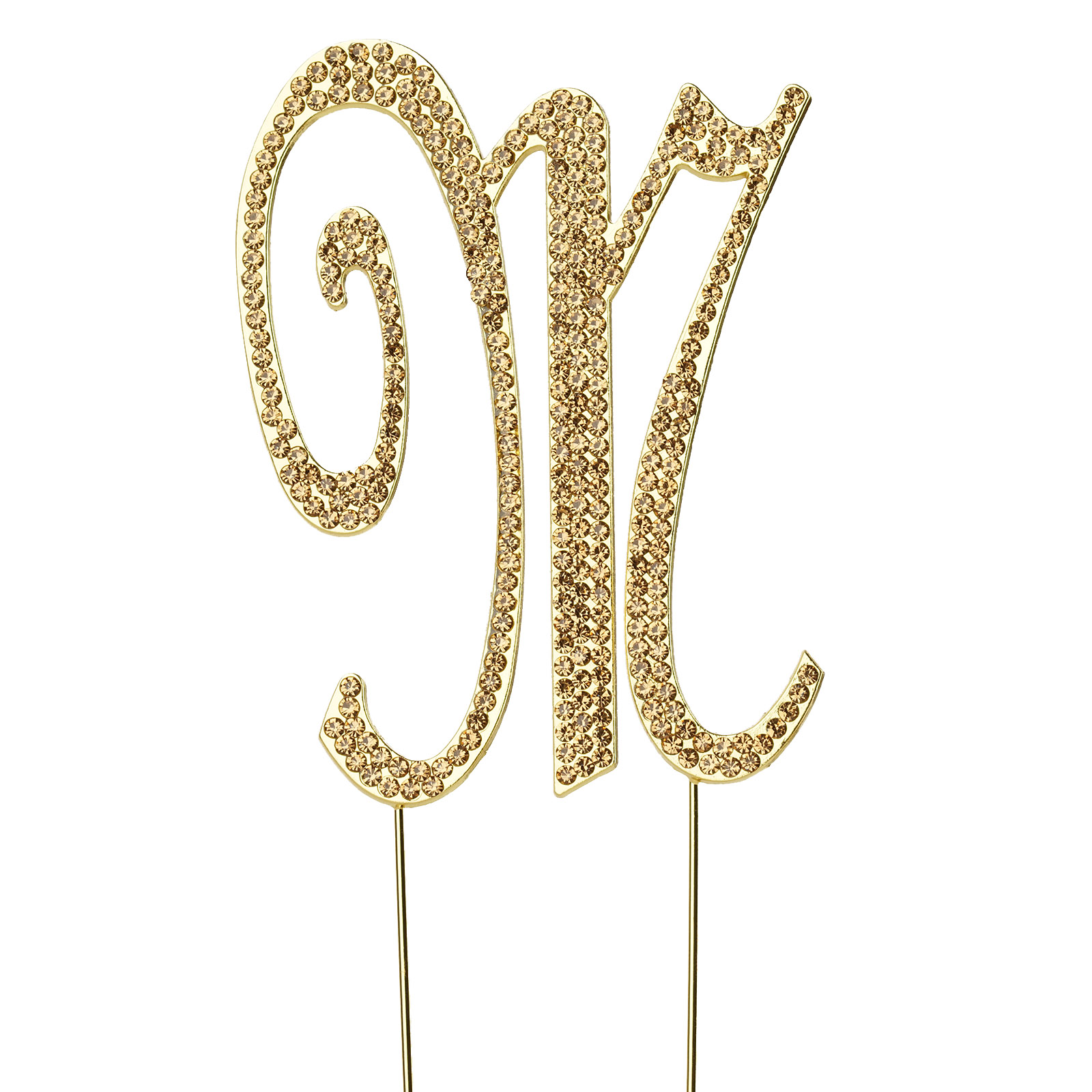 4.5" tall Gold Crystal Rhinestone Cake Topper Wedding Birthday Party Decorations - Picture 94 of 145