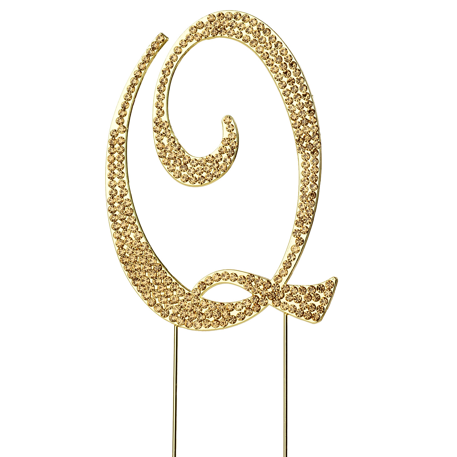 4.5" tall Gold Crystal Rhinestone Cake Topper Wedding Birthday Party Decorations - Picture 106 of 145