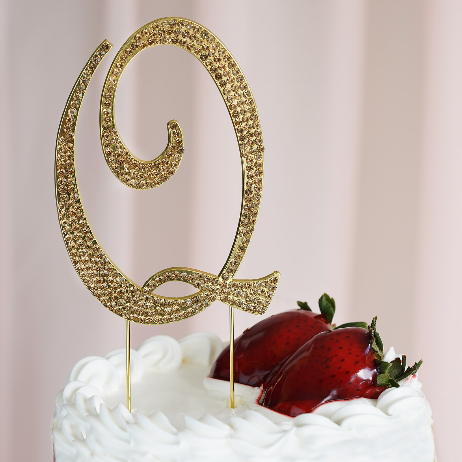 4.5" tall Gold Crystal Rhinestone Cake Topper Wedding Birthday Party Decorations - Picture 107 of 145