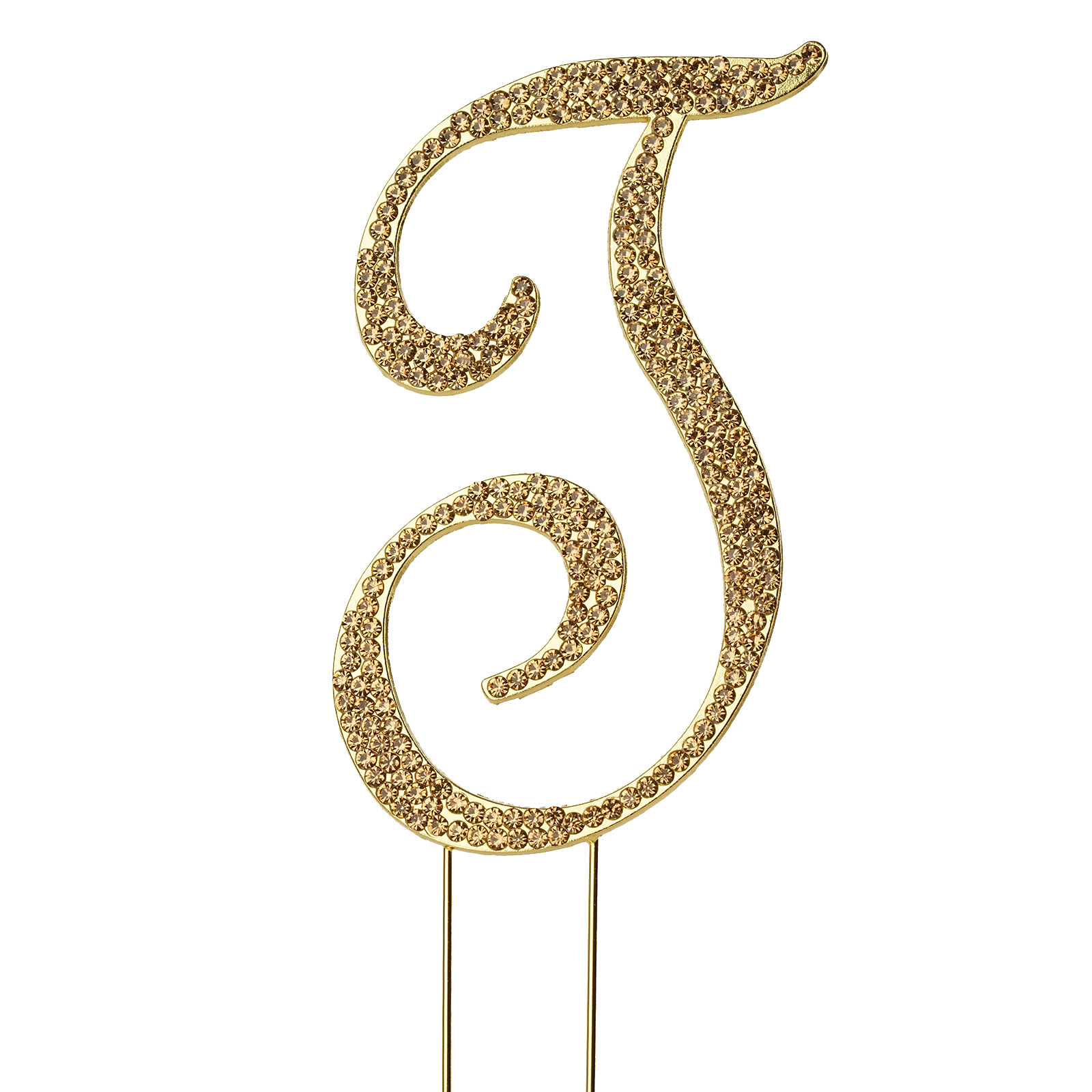 4.5" tall Gold Crystal Rhinestone Cake Topper Wedding Birthday Party Decorations - Picture 118 of 145