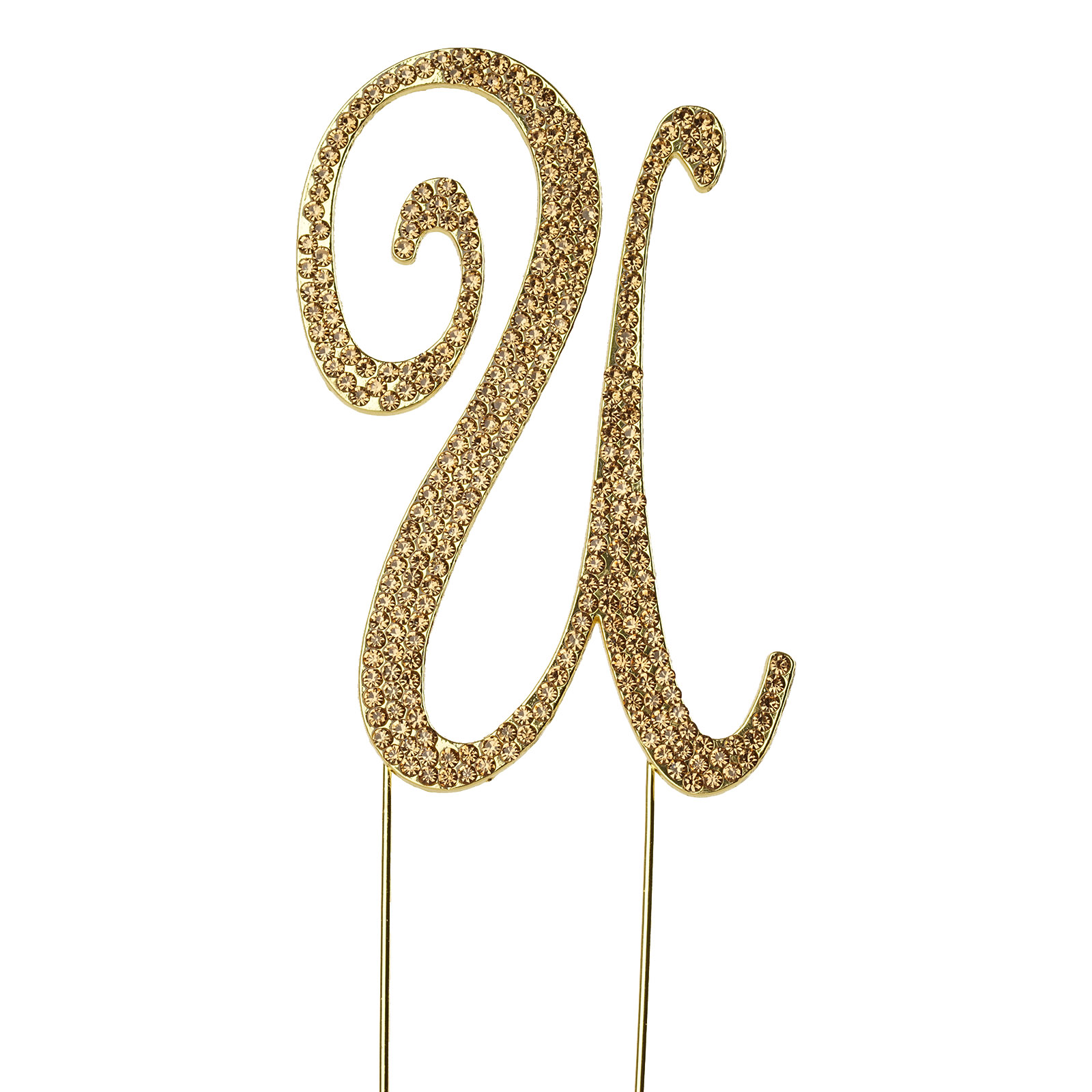 4.5" tall Gold Crystal Rhinestone Cake Topper Wedding Birthday Party Decorations - Picture 122 of 145