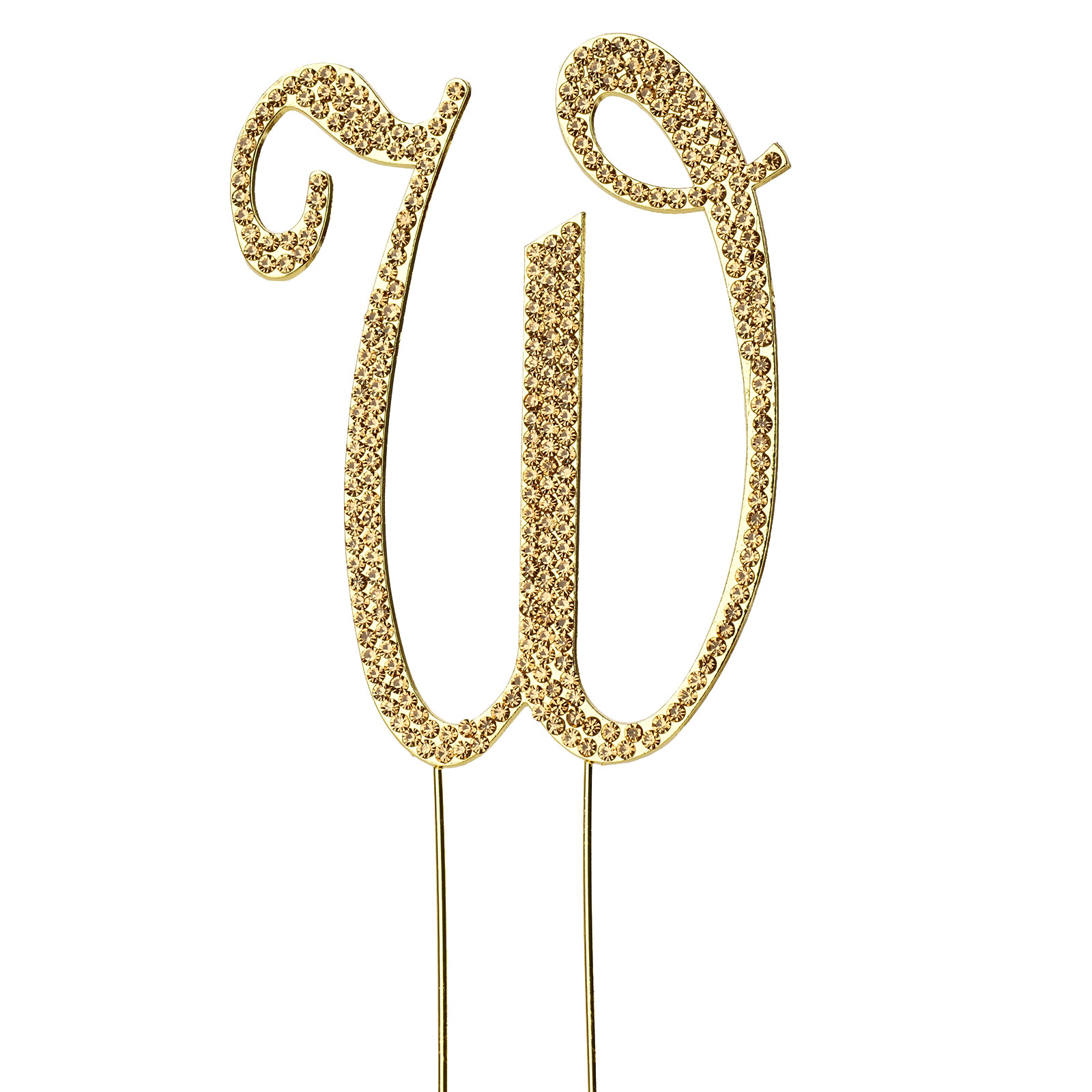 4.5" tall Gold Crystal Rhinestone Cake Topper Wedding Birthday Party Decorations - Picture 130 of 145