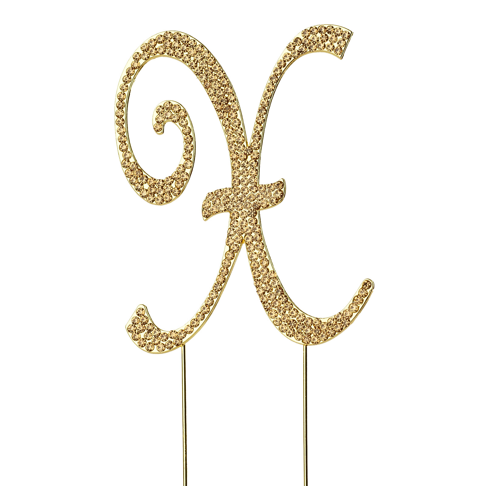 4.5" tall Gold Crystal Rhinestone Cake Topper Wedding Birthday Party Decorations - Picture 134 of 145