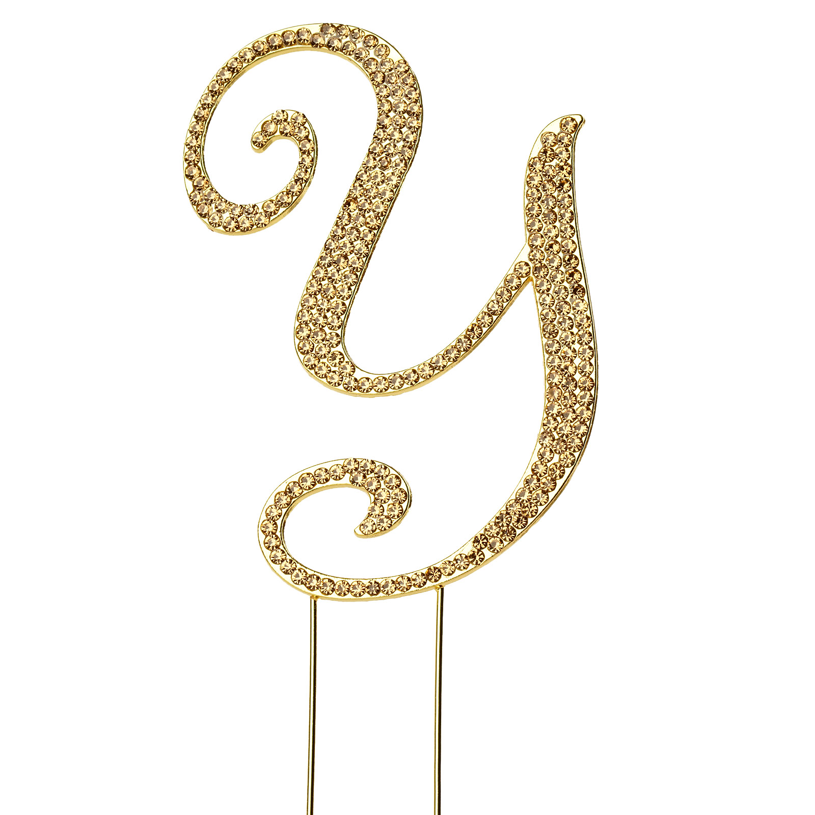 4.5" tall Gold Crystal Rhinestone Cake Topper Wedding Birthday Party Decorations - Picture 138 of 145