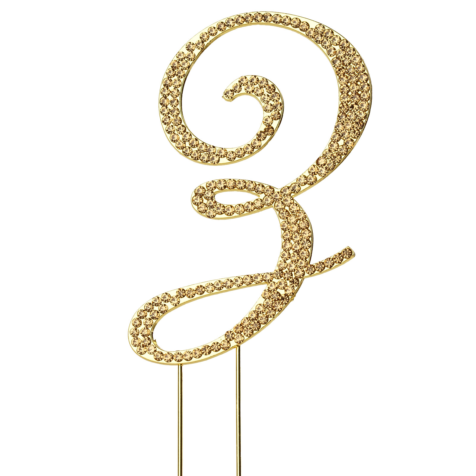 4.5" tall Gold Crystal Rhinestone Cake Topper Wedding Birthday Party Decorations - Picture 142 of 145