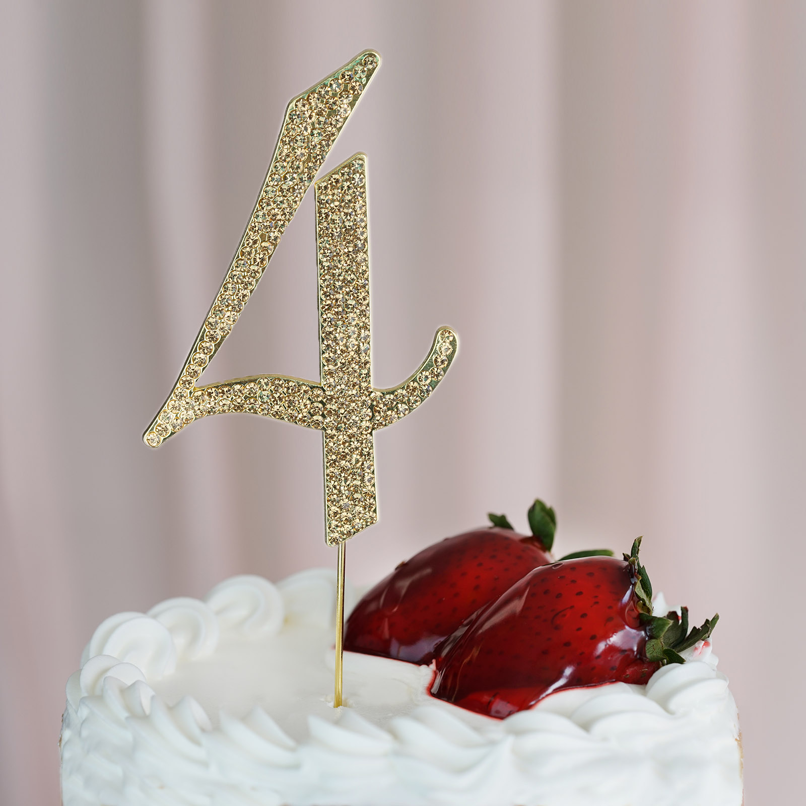 4.5" tall Gold Crystal Rhinestone Cake Topper Wedding Birthday Party Decorations - Picture 21 of 145