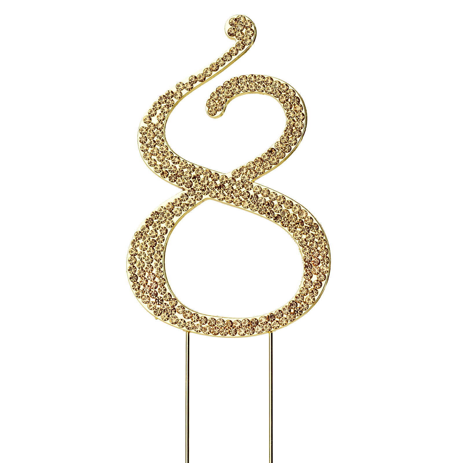 4.5" tall Gold Crystal Rhinestone Cake Topper Wedding Birthday Party Decorations - Picture 42 of 145